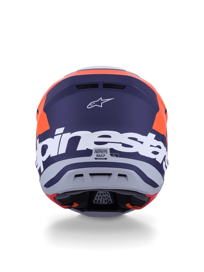 Alpinestars S-M7 Core Casque ECE 22.06 Orange Bleu Mat - MxProStoreParts