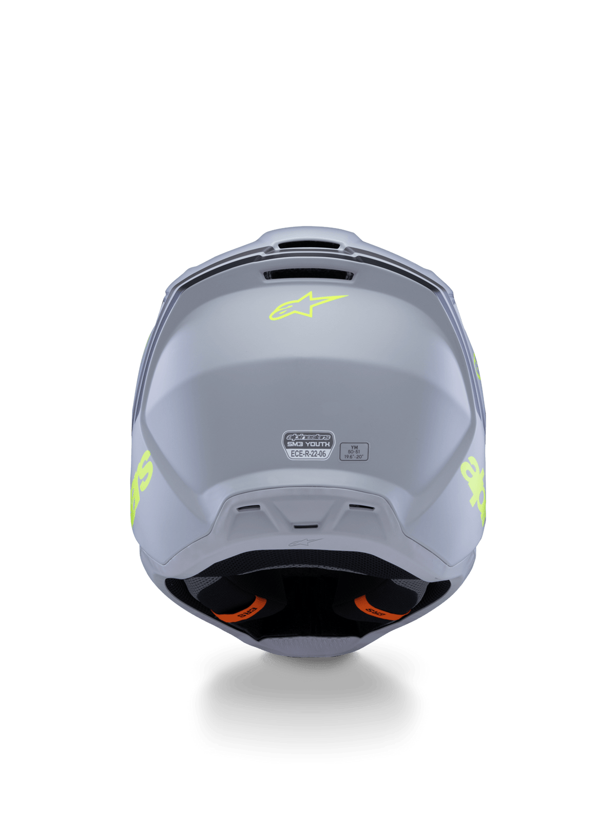 Alpinestars S-M3 Youth Helmet Radium Matte Grey Black Fluoro Yellow - MxProStoreParts