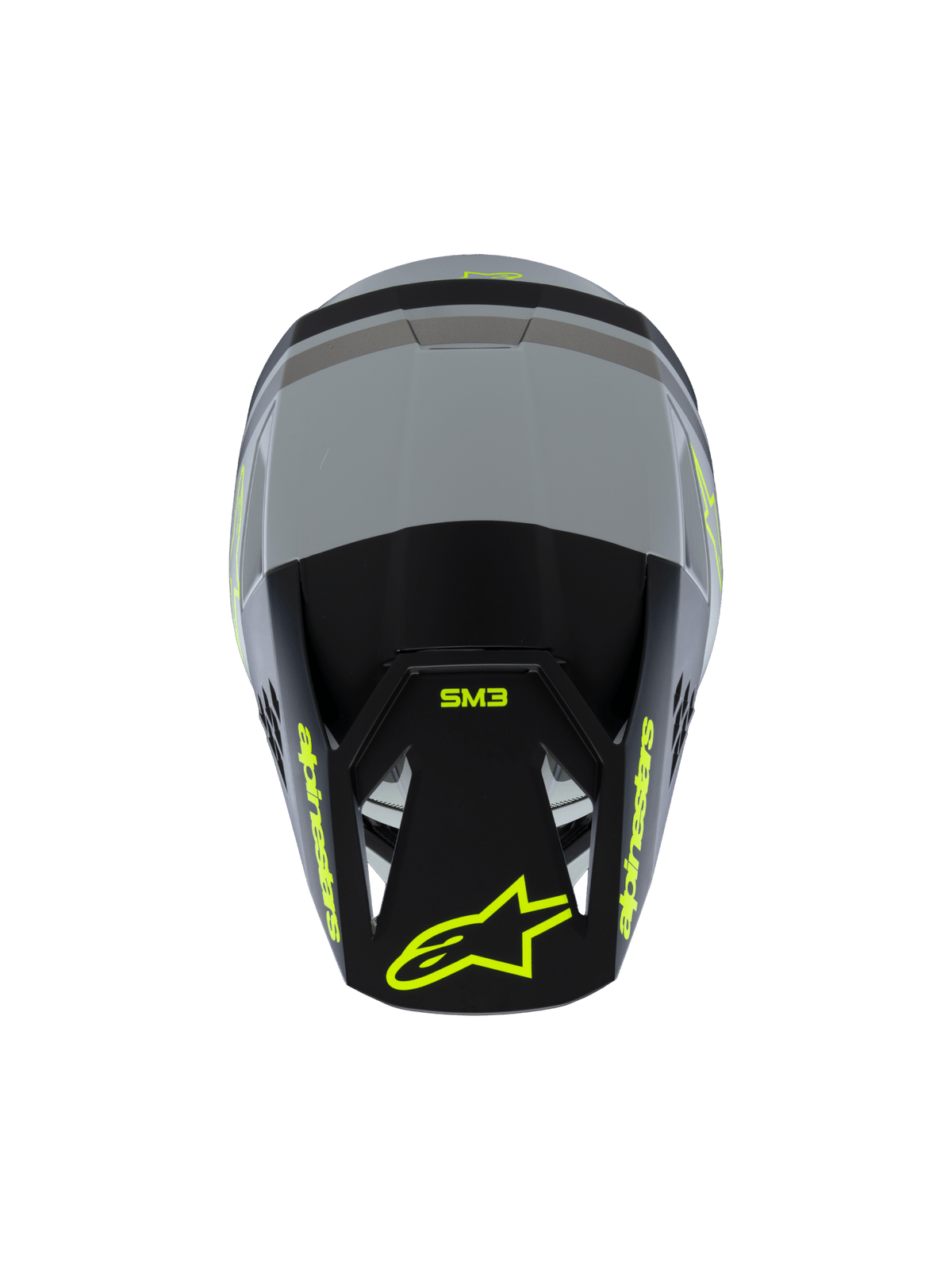 Alpinestars S-M3 Youth Helmet Radium Matte Grey Black Fluoro Yellow - MxProStoreParts