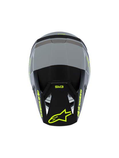 Alpinestars S-M3 Youth Helmet Radium Matte Grey Black Fluoro Yellow - MxProStoreParts
