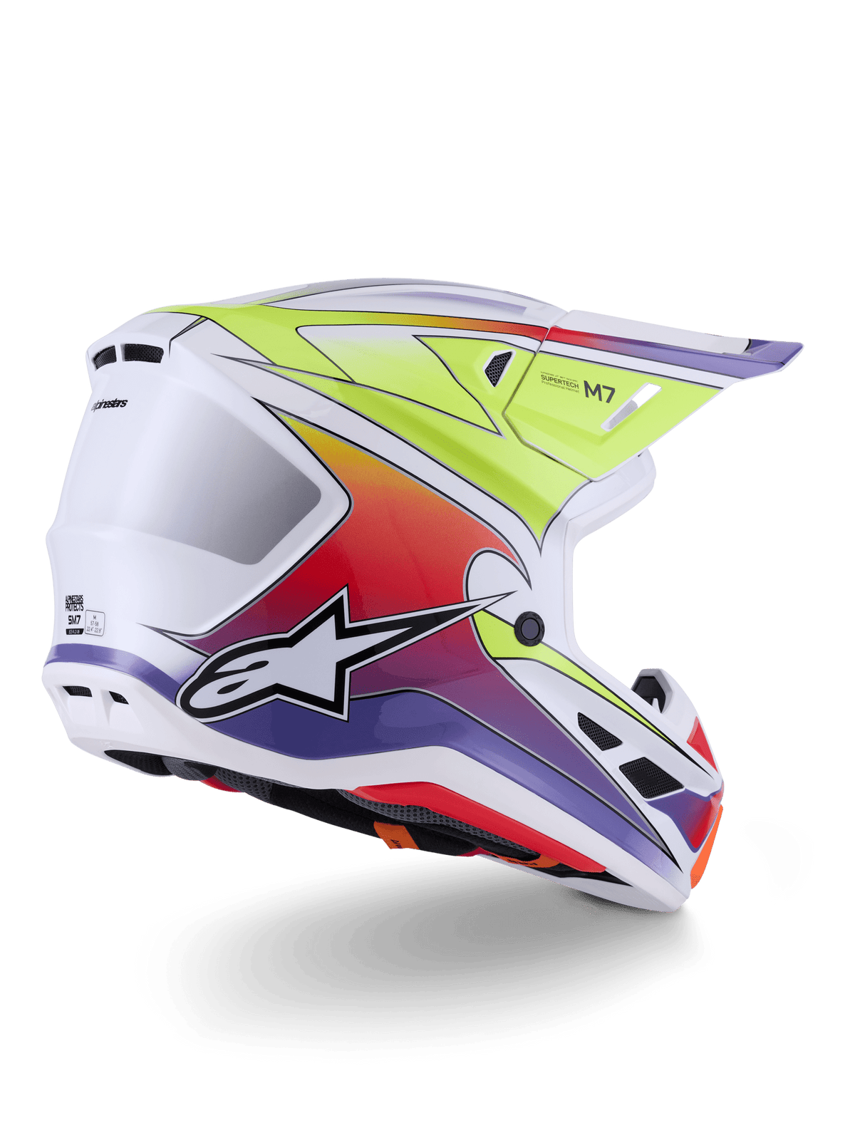 Alpinestars S-M7 Fuse Casque de Motocross ECE 22.06 Brillant - MxProStoreParts