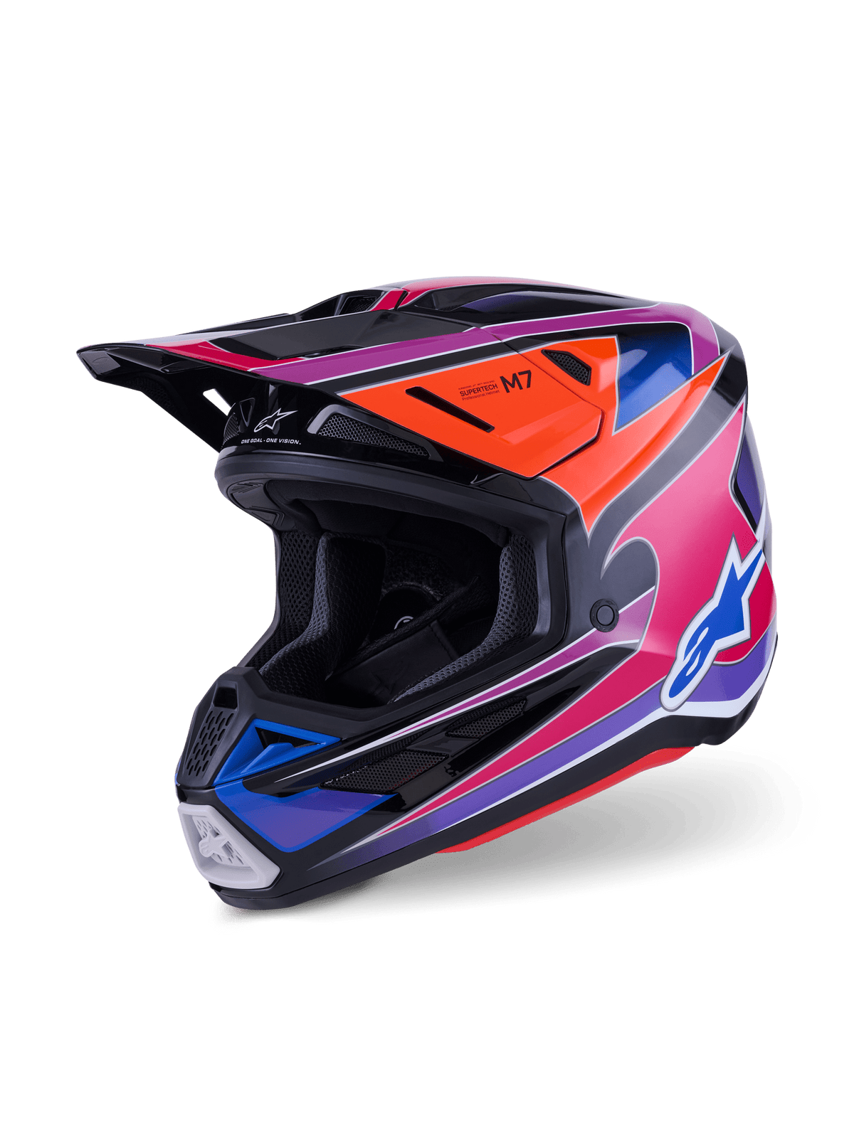Alpinestars S-M7 Fuse Casque ECE22.06 Bleu Violet Rose - MxProStoreParts