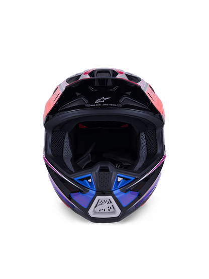 Alpinestars S-M7 Fuse Casque ECE22.06 Bleu Violet Rose - MxProStoreParts