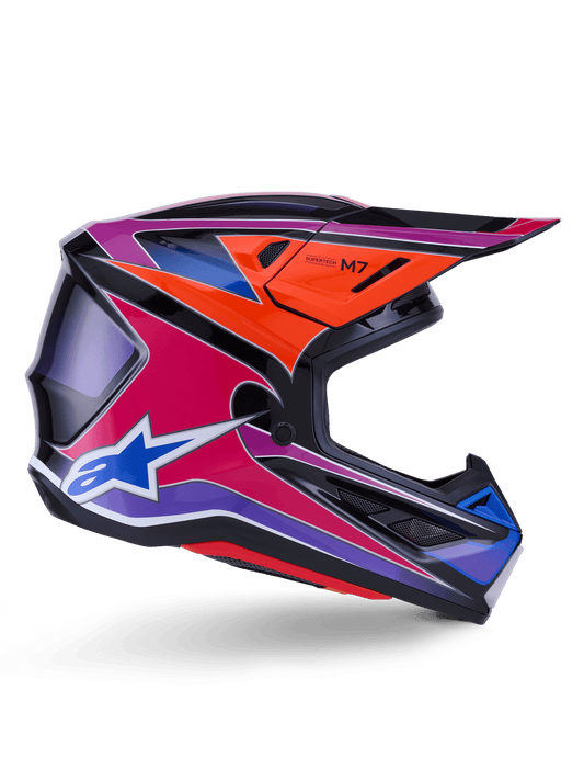 Alpinestars S-M7 Fuse Helmet ECE22.06 Blue Purple Pink
