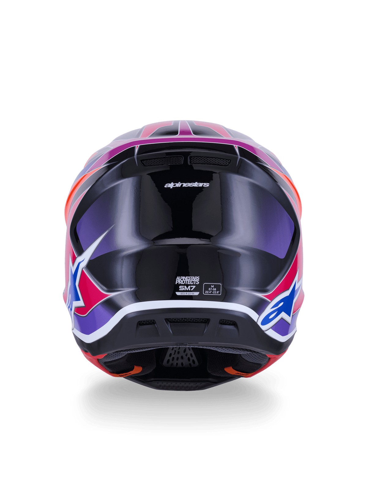 Alpinestars S-M7 Fuse Casque ECE22.06 Bleu Violet Rose - MxProStoreParts