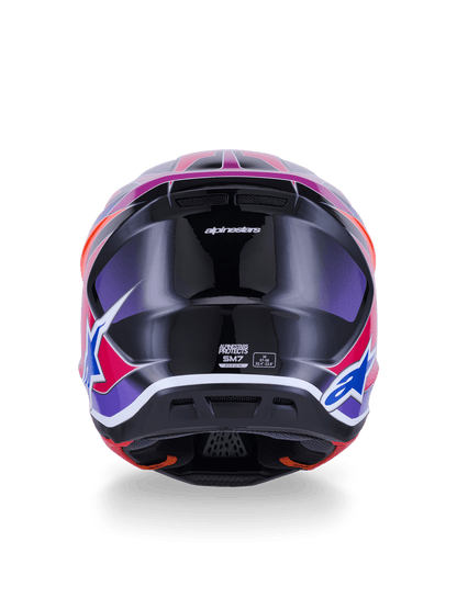 Alpinestars S-M7 Fuse Casque ECE22.06 Bleu Violet Rose - MxProStoreParts