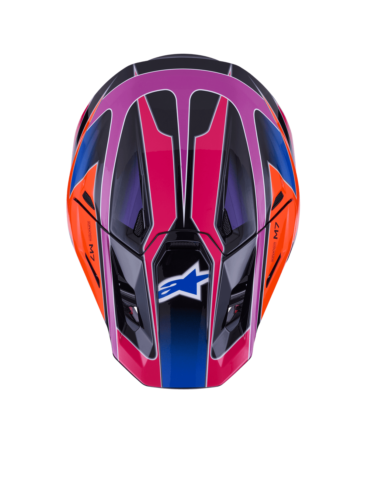 Alpinestars S-M7 Fuse Casque ECE22.06 Bleu Violet Rose - MxProStoreParts