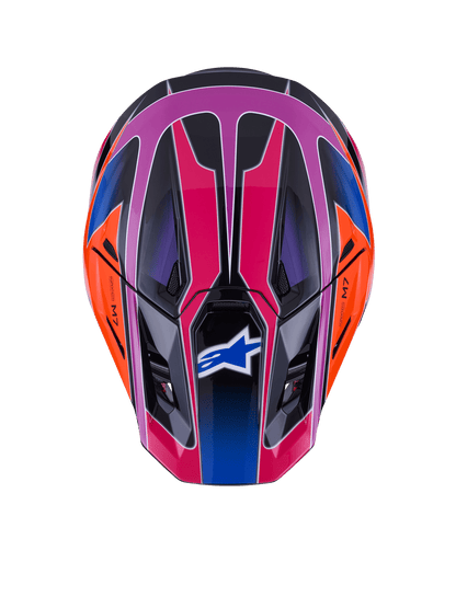 Alpinestars S-M7 Fuse Casque ECE22.06 Bleu Violet Rose - MxProStoreParts