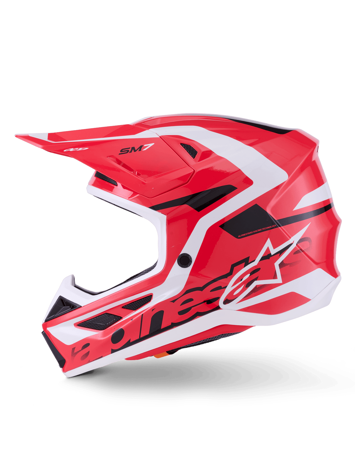 Alpinestars S‑M7 Deed Casco Integral ECE 22.06 Rojo-Negro-Blanco Brillante - MxProStoreParts