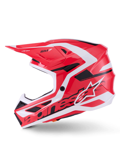 Alpinestars S‑M7 Deed Casco Integral ECE 22.06 Rojo-Negro-Blanco Brillante - MxProStoreParts