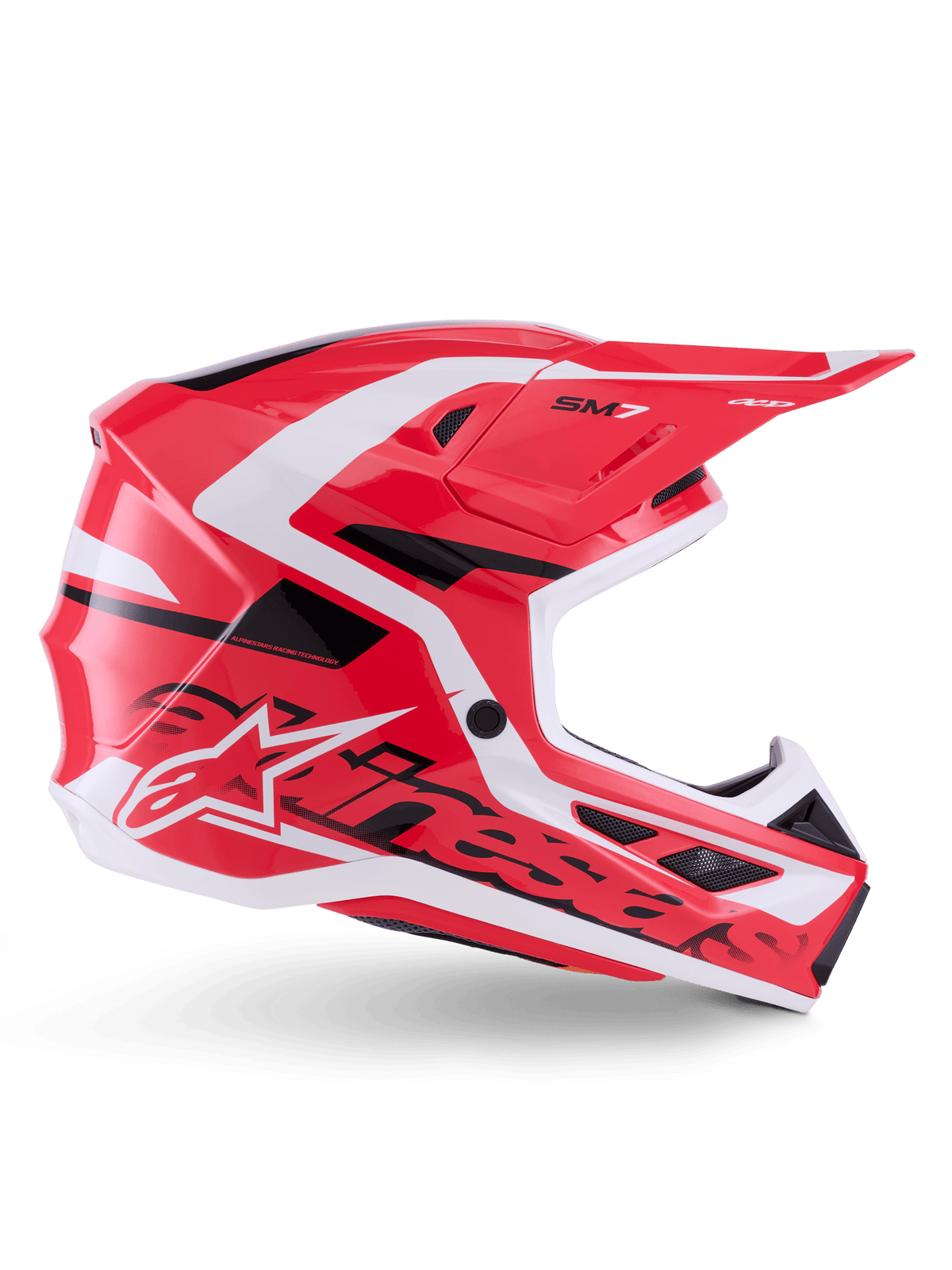 Alpinestars S‑M7 Deed Casco Integral ECE 22.06 Rojo-Negro-Blanco Brillante - MxProStoreParts