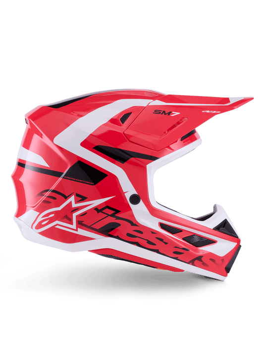 Alpinestars S‑M7 Deed Casco Integral ECE 22.06 Rojo-Negro-Blanco Brillante