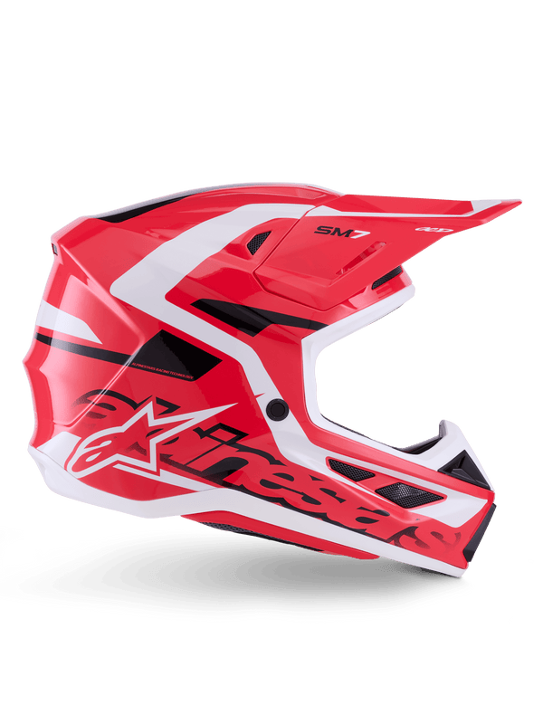 Alpinestars S‑M7 Deed Casco Integral ECE 22.06 Rojo-Negro-Blanco Brillante - MxProStoreParts