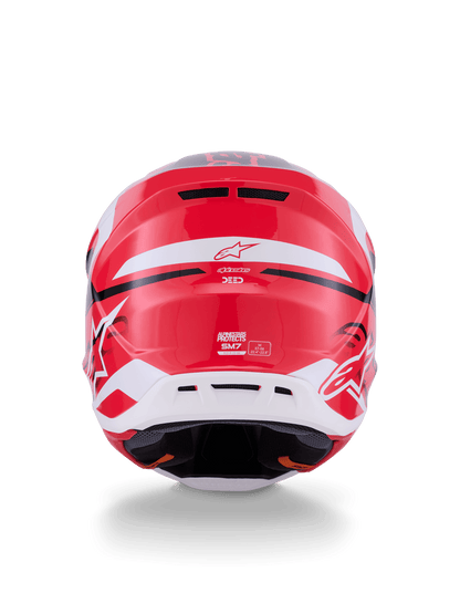 Alpinestars S‑M7 Deed Casco Integral ECE 22.06 Rojo-Negro-Blanco Brillante - MxProStoreParts