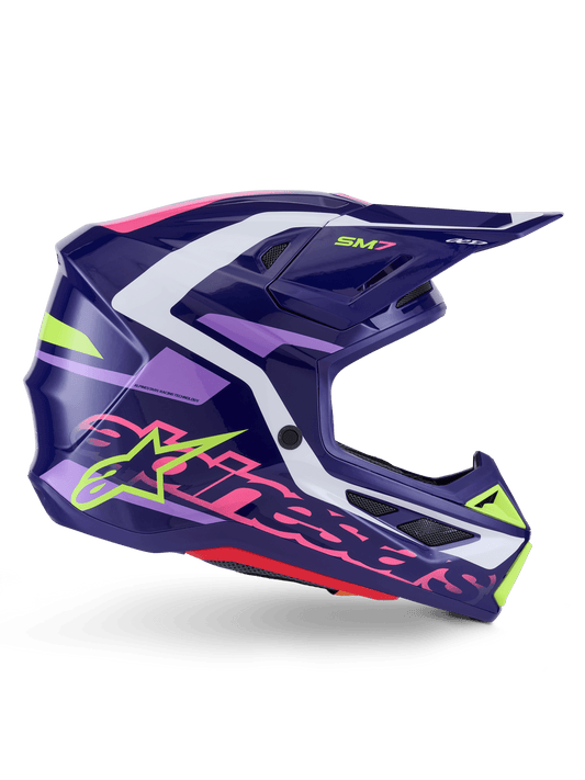 Alpinestars S-M7 Deed Casco Morado Rosa Brillante ECE 22.06