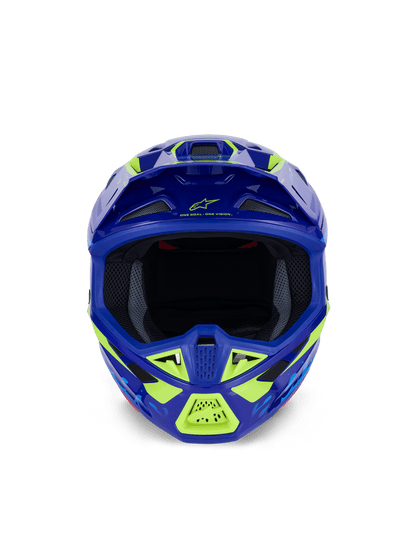 Alpinestars S-M7 Deed Helmet ECE 22.06 Blue Yellow Fluorescent Glossy - MxProStoreParts