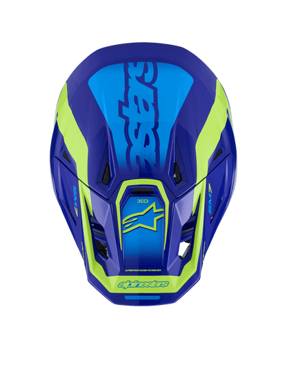 Alpinestars S-M7 Deed Helmet ECE 22.06 Blue Yellow Fluorescent Glossy - MxProStoreParts