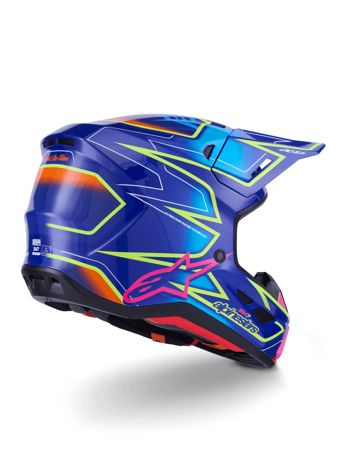 Alpinestars S-M7 Cast Casco brillante fluorescente con diseño aerodinámico - MxProStoreParts