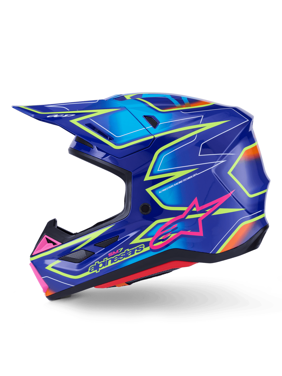 Alpinestars S-M7 Cast Casco brillante fluorescente con diseño aerodinámico - MxProStoreParts
