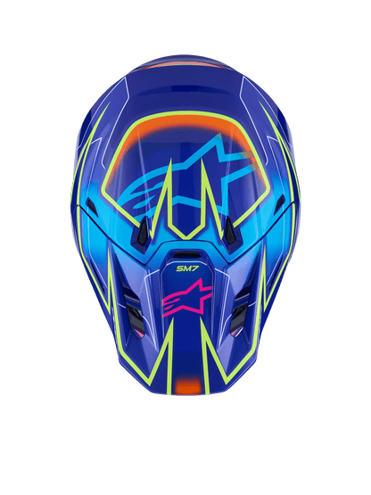 Alpinestars S-M7 Cast Casco brillante fluorescente con diseño aerodinámico - MxProStoreParts
