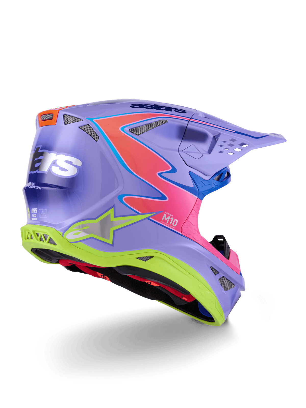 Alpinestars Supertech M10 Jett Lawrence Aerodynamic Purple-Pink-Yellow Helmet - MxProStoreParts