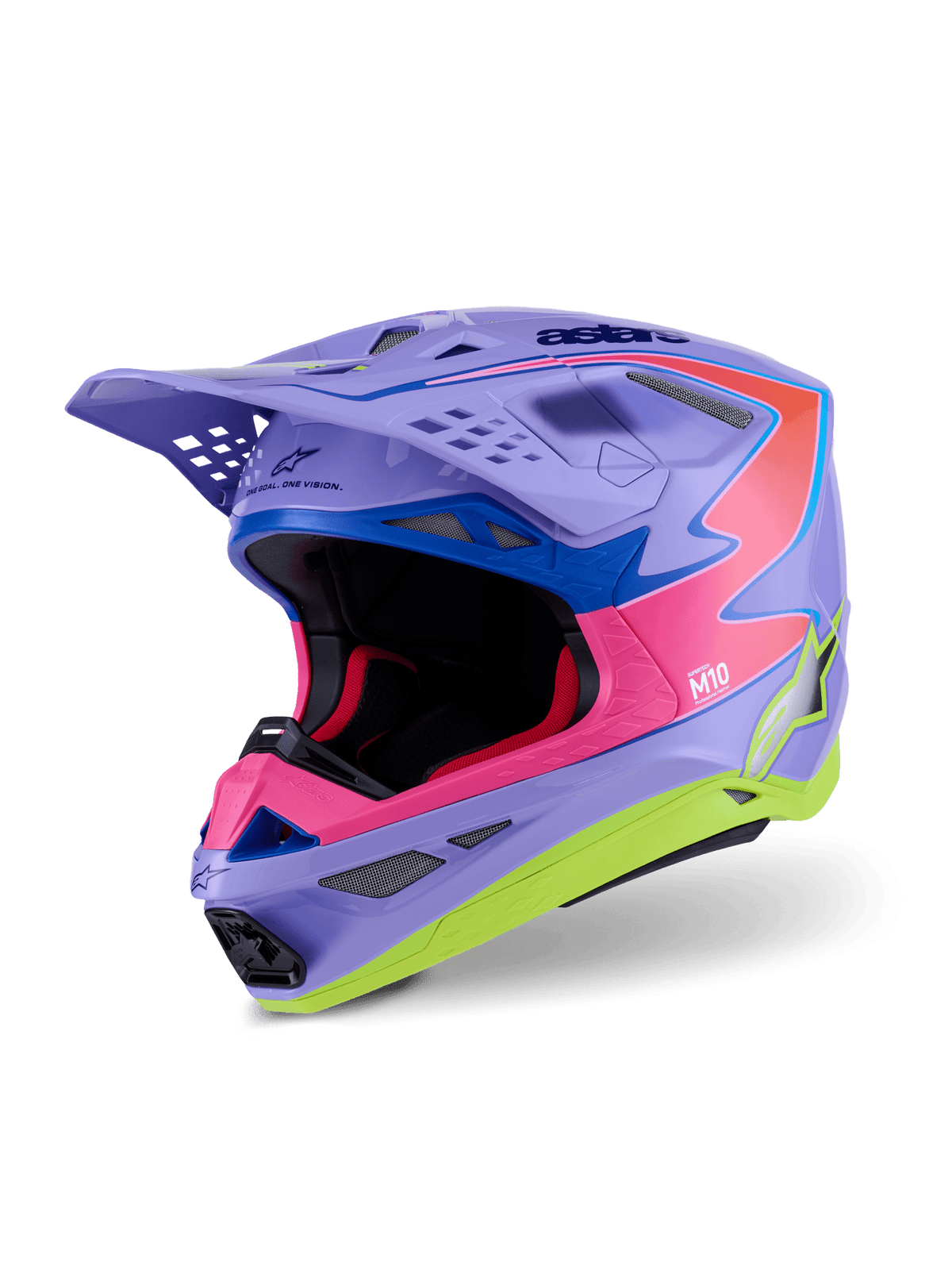 Alpinestars Supertech M10 Jett Lawrence Aerodynamic Purple-Pink-Yellow Helmet - MxProStoreParts