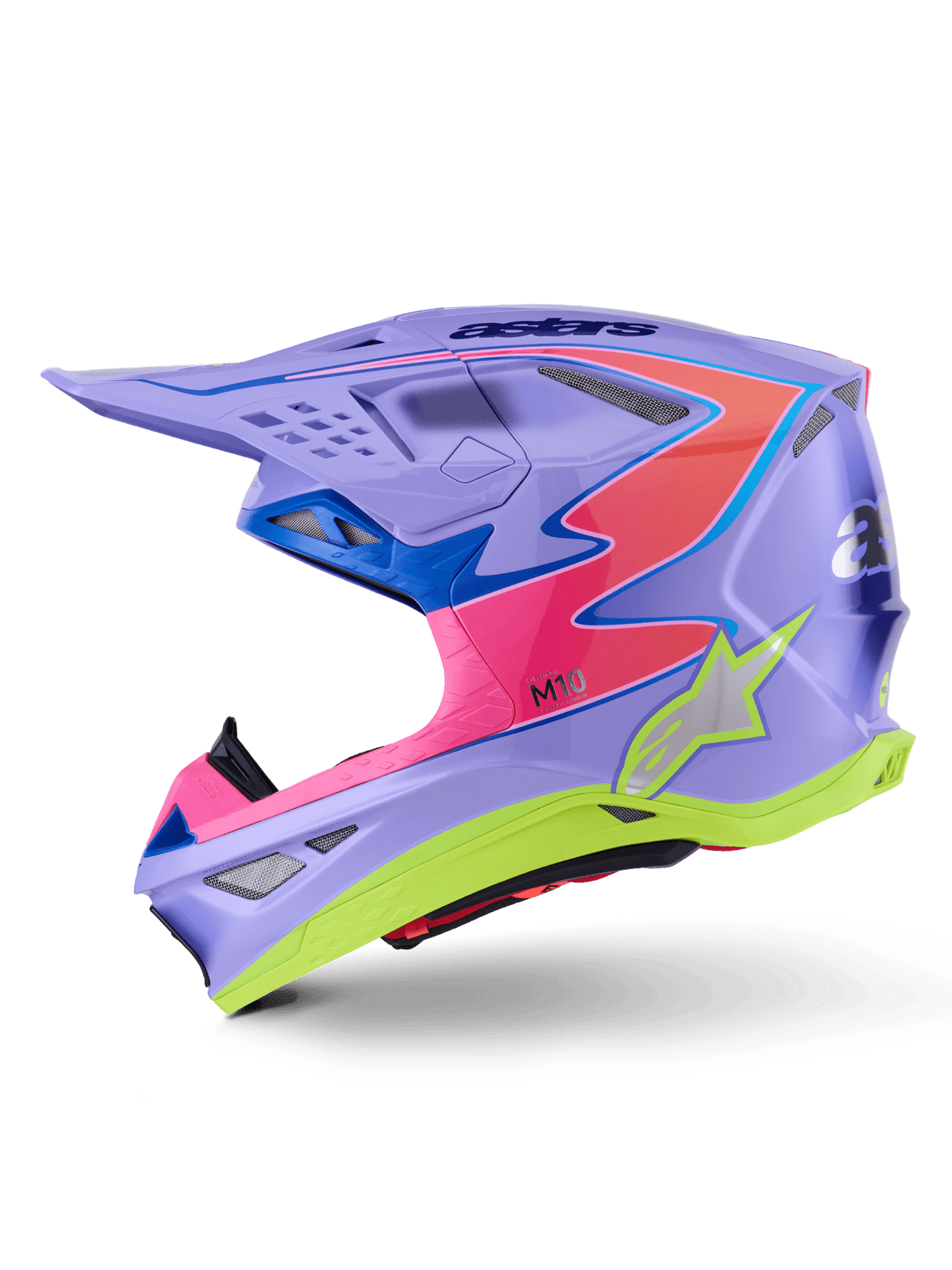 Alpinestars Supertech M10 Jett Lawrence Aerodynamic Purple-Pink-Yellow Helmet - MxProStoreParts