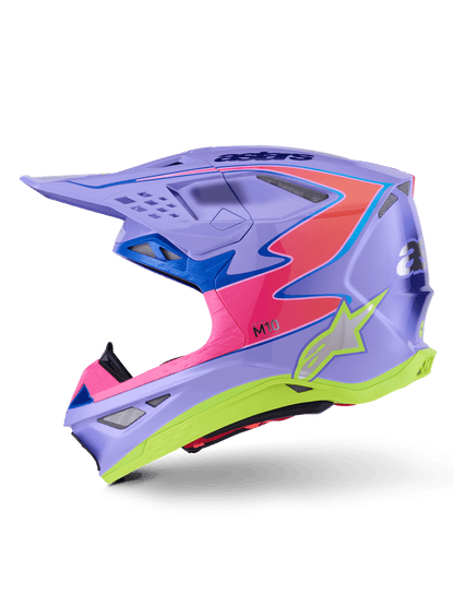 Alpinestars Supertech M10 Jett Lawrence Aerodynamic Purple-Pink-Yellow Helmet - MxProStoreParts