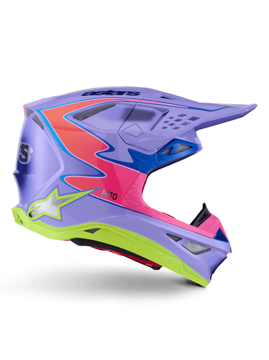 Alpinestars Supertech M10 Jett Lawrence Aerodynamic Purple-Pink-Yellow Helmet