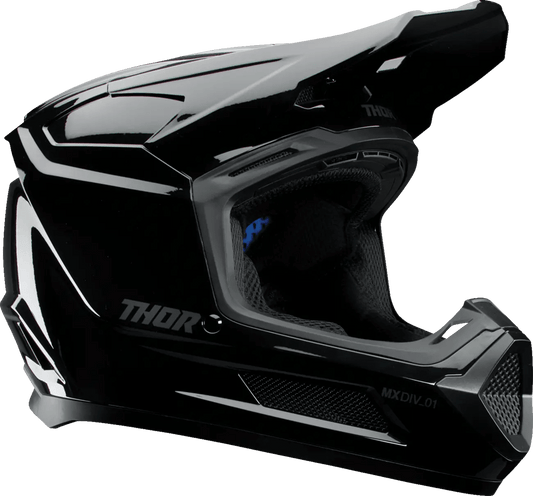 THOR Fleet Blackout casque cross pour jeunes – Noir brillant