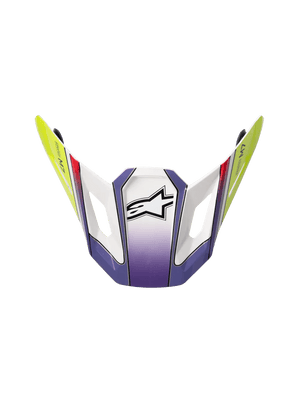 Alpinestars S-M7 Fuse visera de casco – Blanco, amarillo fluo, morado brillante