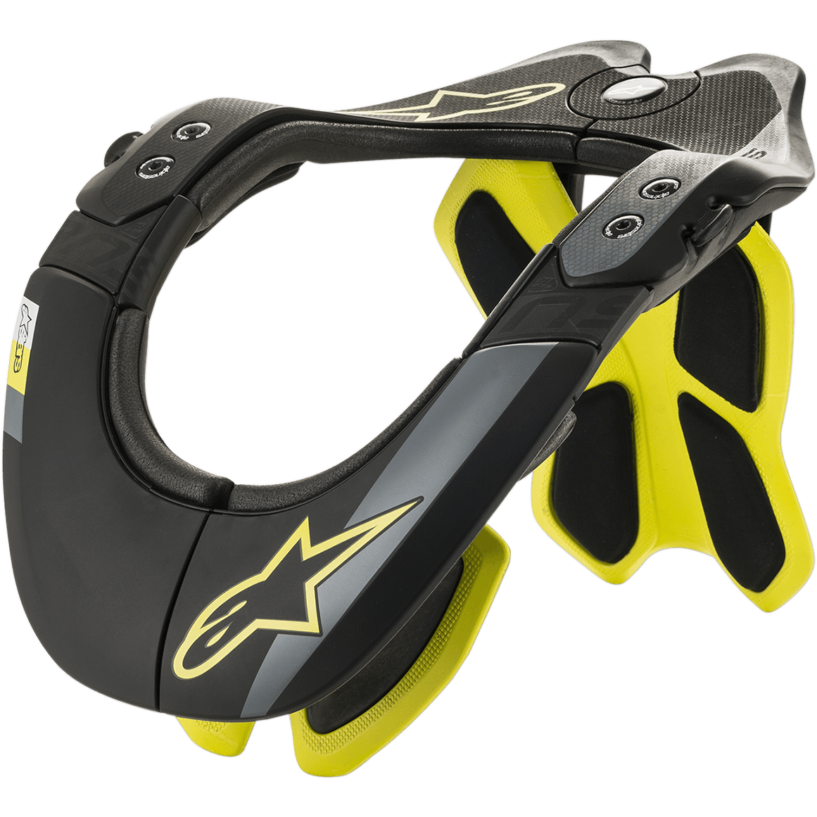 Alpinestars BNS Tech 2 Support de Cou Noir Jaune Fluo - MxProStoreParts