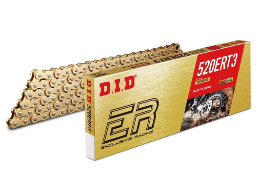 DID chaîne 520 ERT3 x 120 maillons doré + Clip
