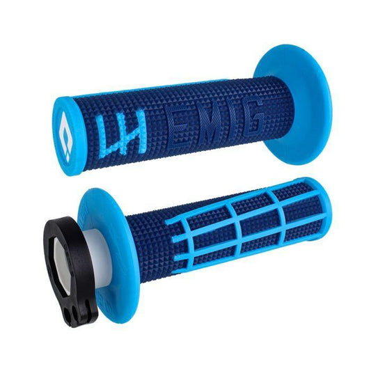 Odi Lock-On V2 Emig 2.0 poignées pour tous les 2 et 4 temps, bleu marine/cyan