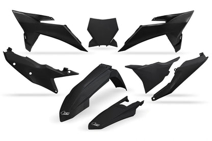 Kit de plastiques UFO Noir pour KTM SX 125/150/250/300 2023-2026 et SX-F 250/350/450 2023-2026 (modèle 2025) - MxProStoreParts