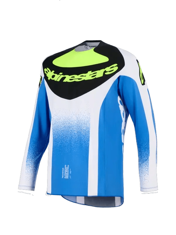 Alpinestars Techstar Knif Maillot MX – Bleu / Noir / Jaune - MxProStoreParts