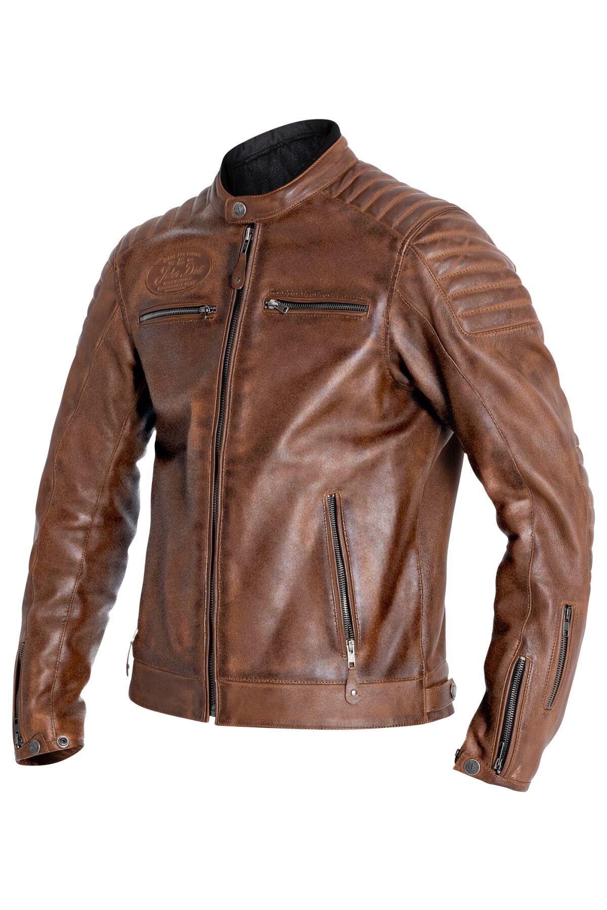 JOHN DOE Dexter leren herenjas bruin 3XL