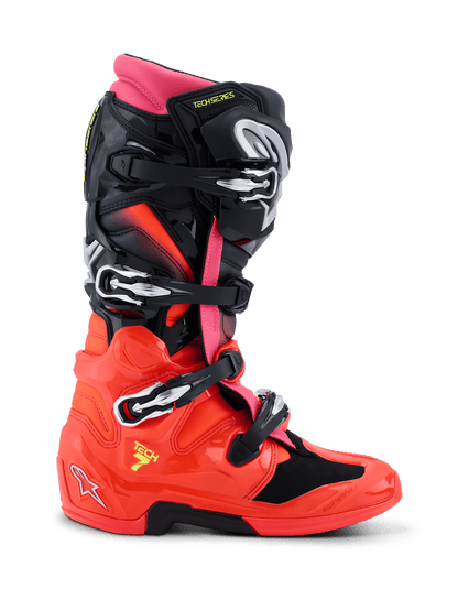 Alpinestars Tech 7 Laarzen – Zwart rood fluo roze fluo - MxProStoreParts