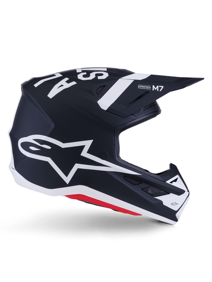 Alpinestars S-M7 Dasher Helm ECE 22.06 – Zwart wit mat - MxProStoreParts