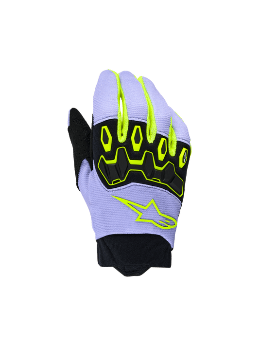 Alpinestars Jeunesse & Enfants Full Bore V2 Gants – Violet jaune fluo