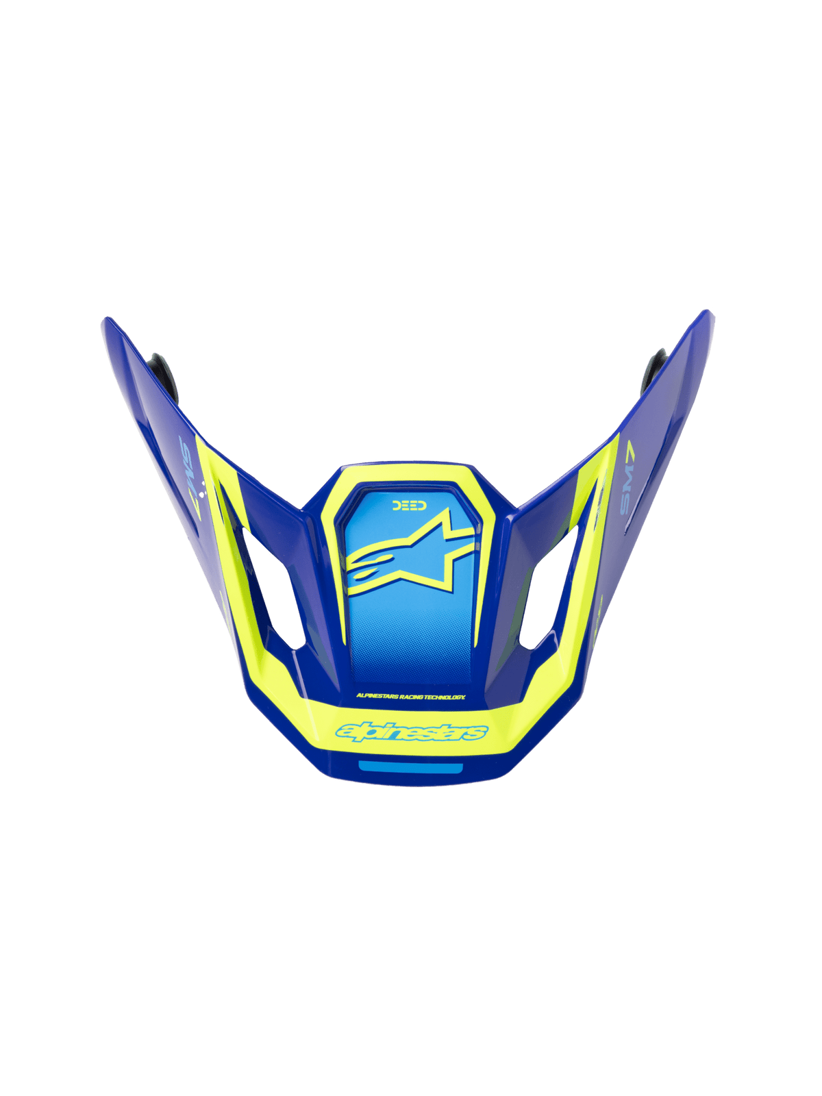 Alpinestars S-M7 Deed Vizier – Azul amarillo fluorescente brillo - MxProStoreParts