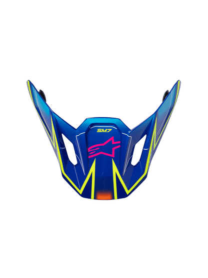 Alpinestars S-M7 Cast Vizier – Azul, rosa, amarillo fluo, brillo - MxProStoreParts
