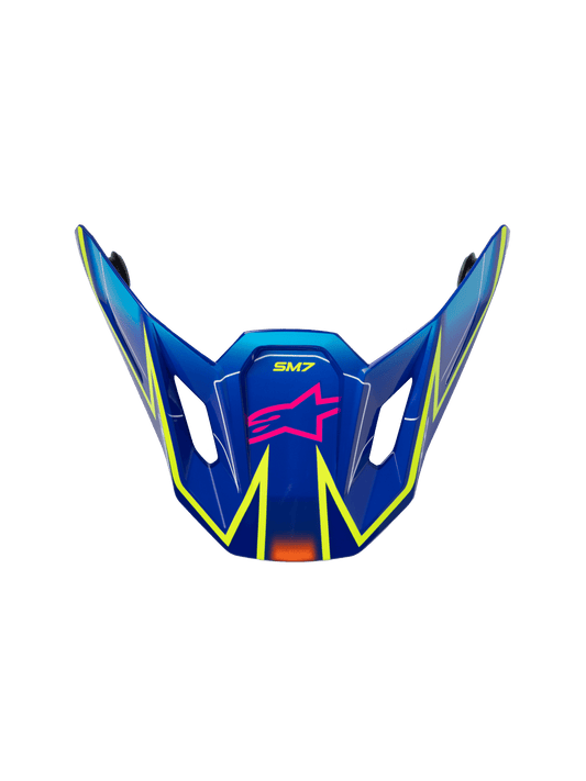 Alpinestars S-M7 Cast Vizier – Azul, rosa, amarillo fluo, brillo