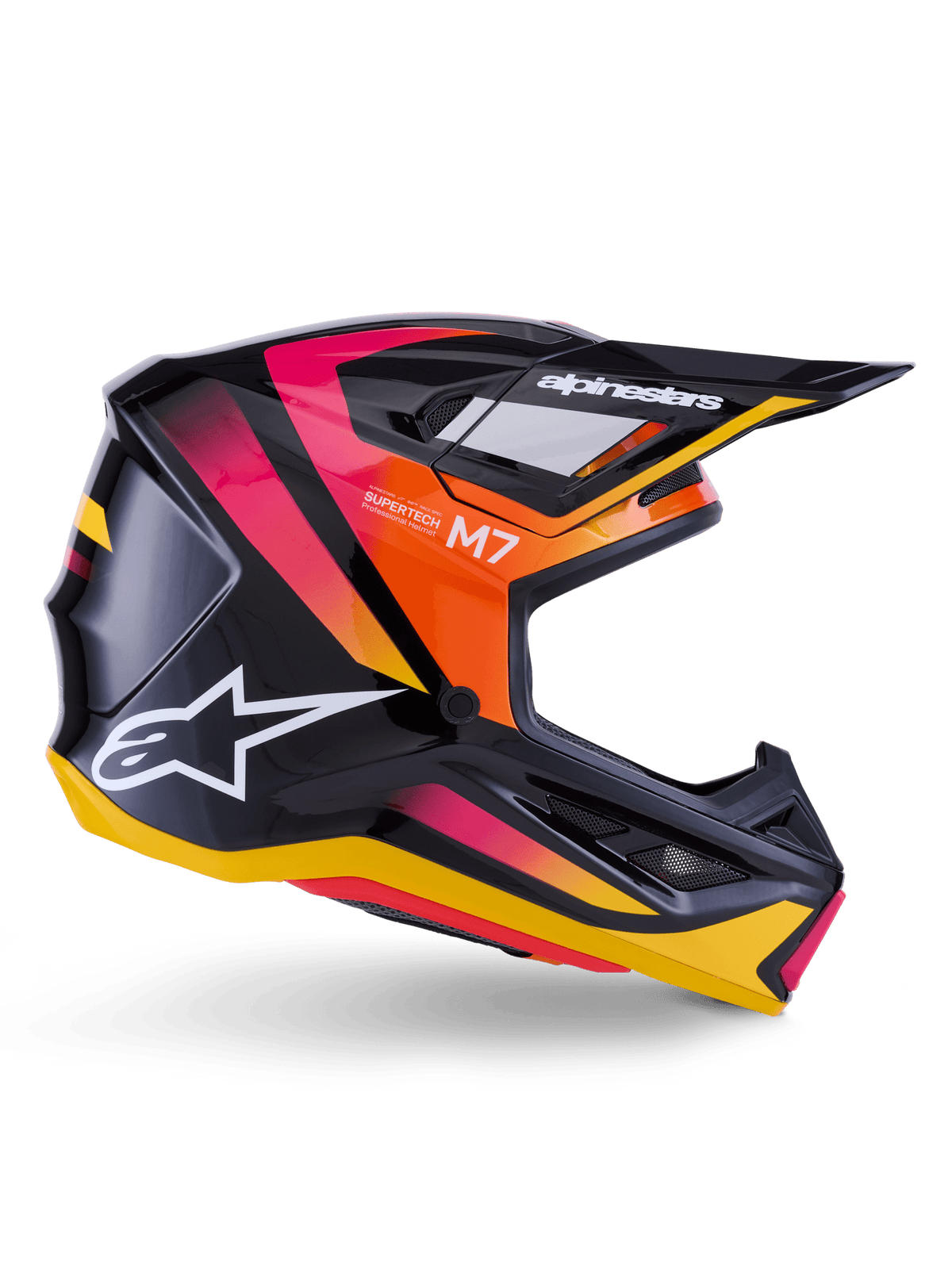 Alpinestars S-M7 Rise Casque ECE 22.06 – Noir jaune rose brillant - MxProStoreParts