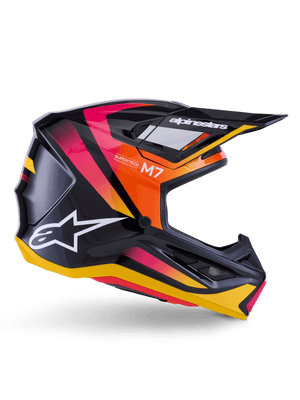 Alpinestars S-M7 Rise Casque ECE 22.06 – Noir jaune rose brillant
