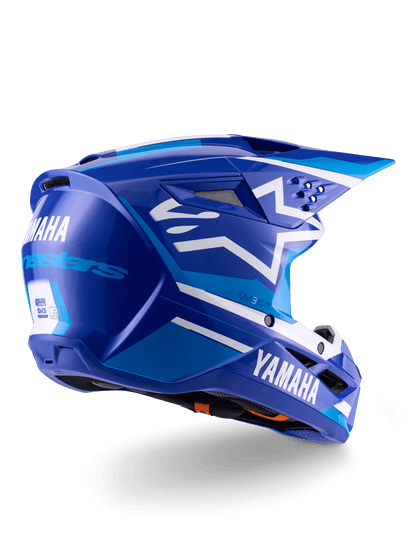 Alpinestars Yamaha S-M3 ECE 22.06 Casque – Bleu blanc brillant - MxProStoreParts