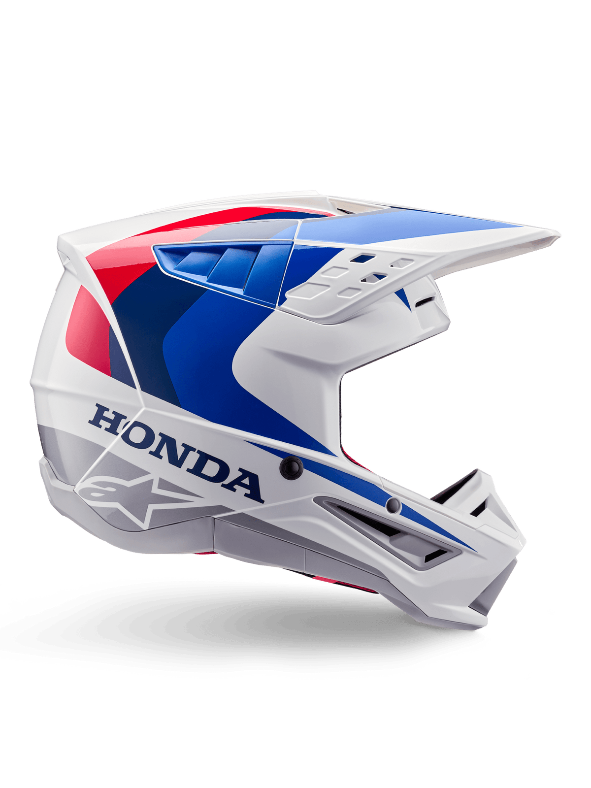 Alpinestars Honda S-M5 Casque ECE 22.06 – Blanc bleu rouge brillant - MxProStoreParts