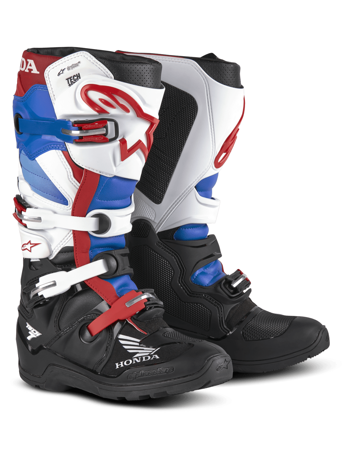 Alpinestars Honda Tech 7 Enduro Drystar® Botas – Negro, blanco, azul y rojo brillante - MxProStoreParts