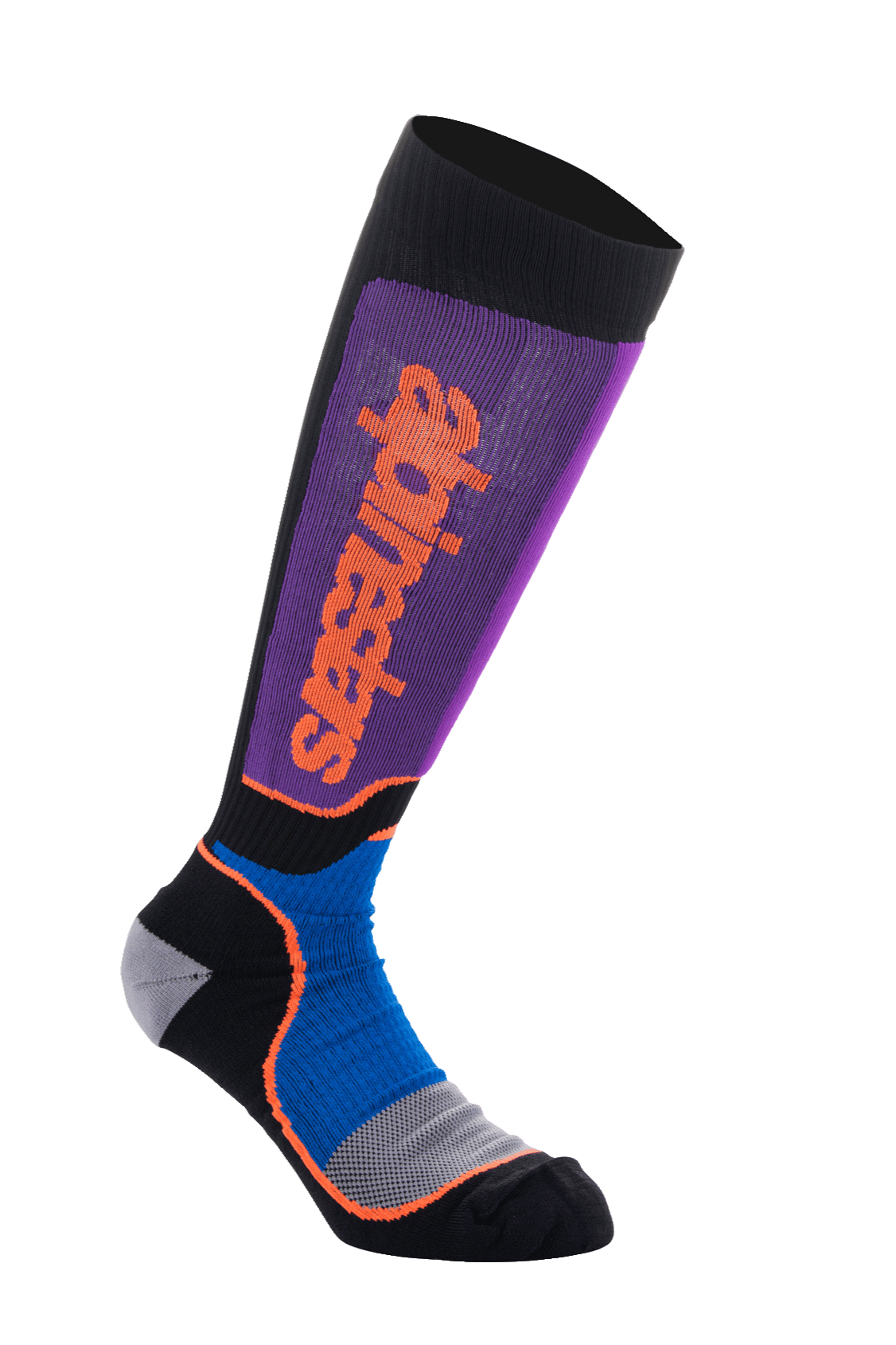 Alpinestars MX Plus Chaussettes – Noir, bleu royal et violet - MxProStoreParts