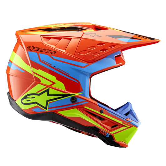 Alpinestars S-M5 Action 2 Casque ECE 22.06 – Fluo orange, cyan, jaune fluo